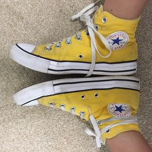 Yellow Hi-Top Converse